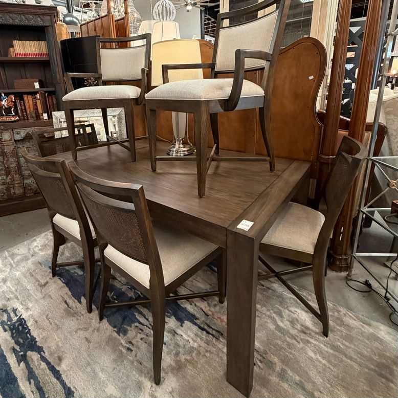 Ethan Allen Ryker Table W/2 Arm/4 Side Chairs 68x38x29.5