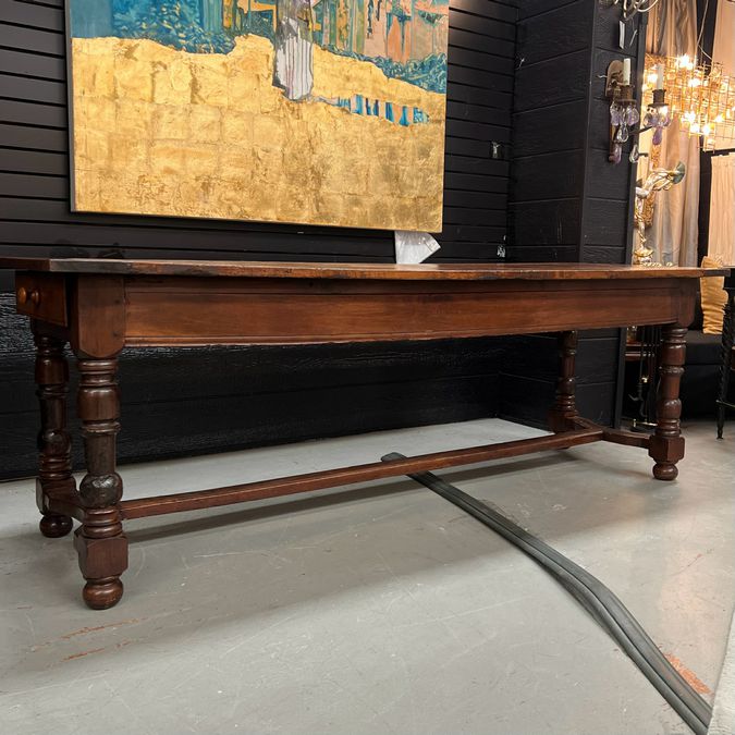 Antique French Pezenas Refectory Table W/Two Drawers 80"x30Dx30H