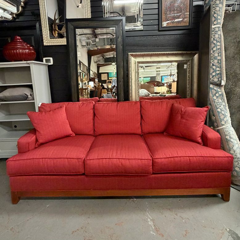 Ethan Allen Arcata Red Sofa 87x40x36 LIKE NEW!