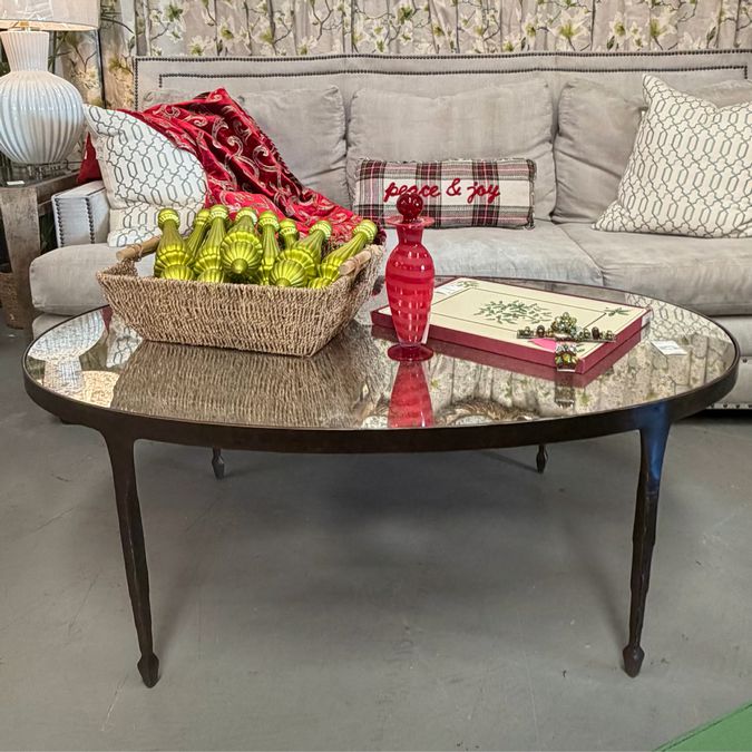 Antiqued Mirrored Coffee Table 48x30x18