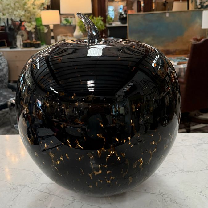 XL Murano Art Glass Tortoise Shell Apple 14x14x17.5