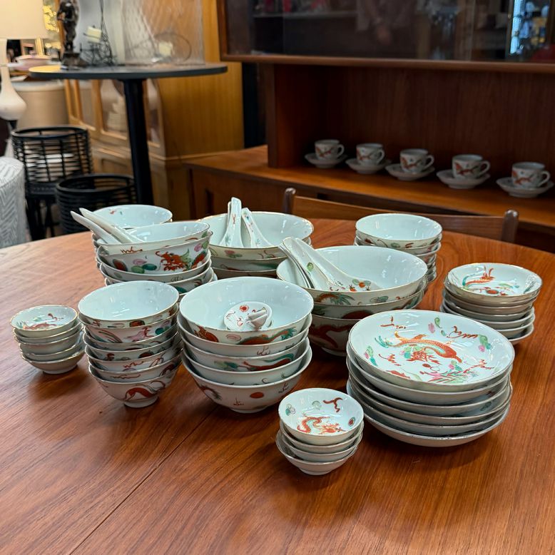 100pc Misc Vintage Dragon/Phoenix China
