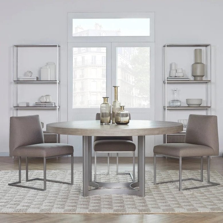 Latitude Run Abreia 60"D Oak Table W/Metal Base