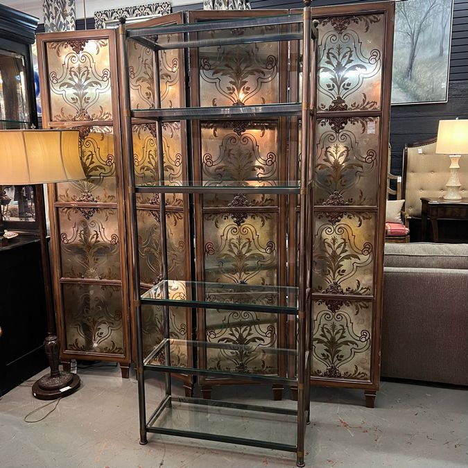 Transitional Brass & Pewter Etagere 39x12x79 FINAL SALE
