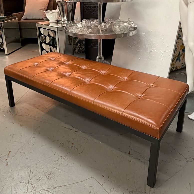 Room & Board Laino Camel Leather Ravella Bench 56.5x24.5x16