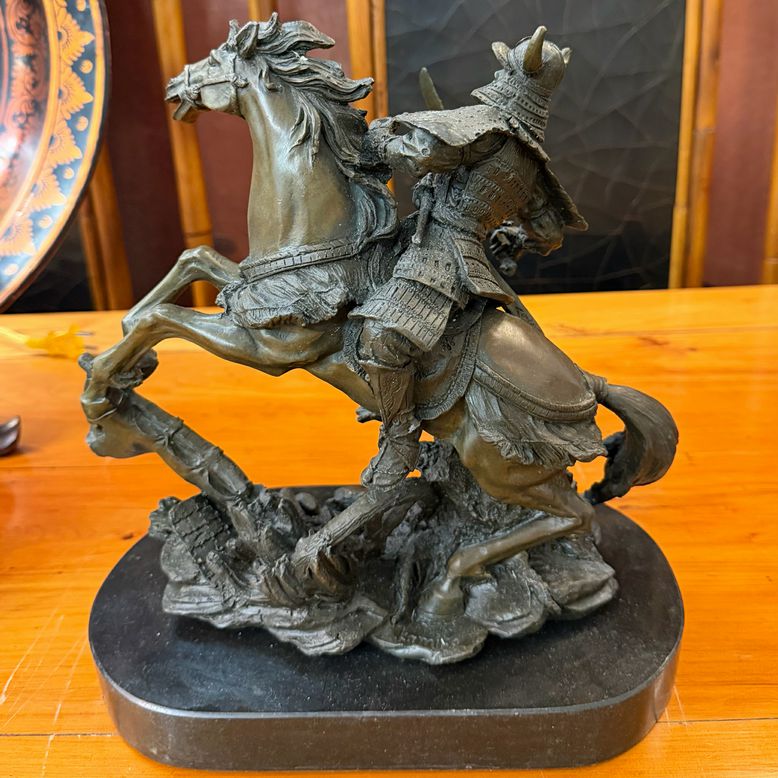 Large Bronze Kamiko Asian Warrior Sculpture 10.5x5x11