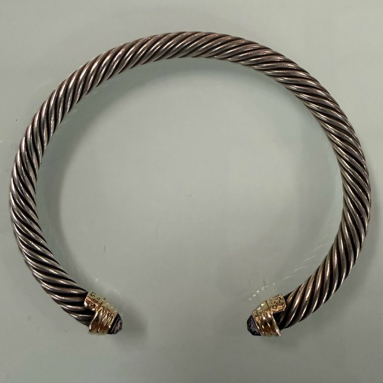 David Yurman SS/14K Amethyst Cable Classic