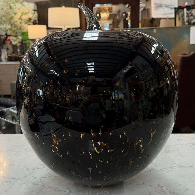 XL Murano Art Glass Tortoise Shell Apple 14x14x17.5