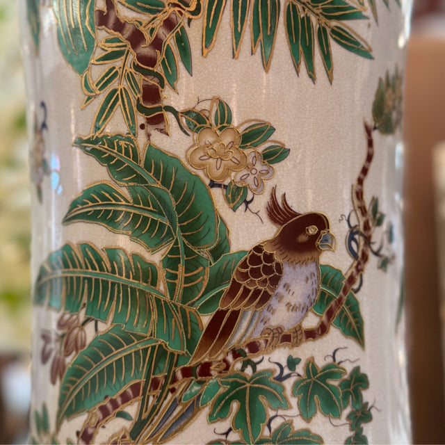 PAIR 72"H Vintage Porcelain Urn Vases