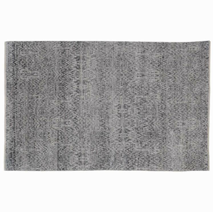 Ethan Allen Gray/Ivory Ikat Rug 8'6"x11'6" (PROFESSIONALLY CLEANED)