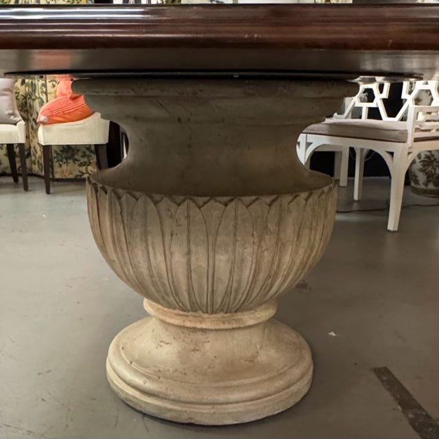 Vintage Swaim Distressed Wood Top/Double Urn Base Dining Table 120x54