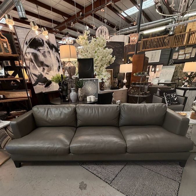 Eleanor Rigby Home Stardust Leather Iron Sofa 108x40x34