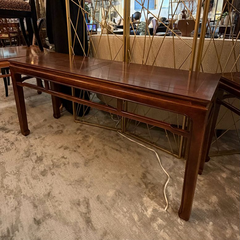 Henredon Ming-Style Walnut Console Table 54x16x26