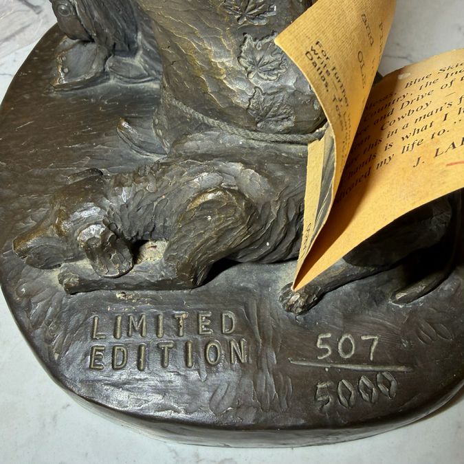 1980 Bronze by Largo "Pine Johnson & His Shadow Ole Brown" 507/5000 14"H