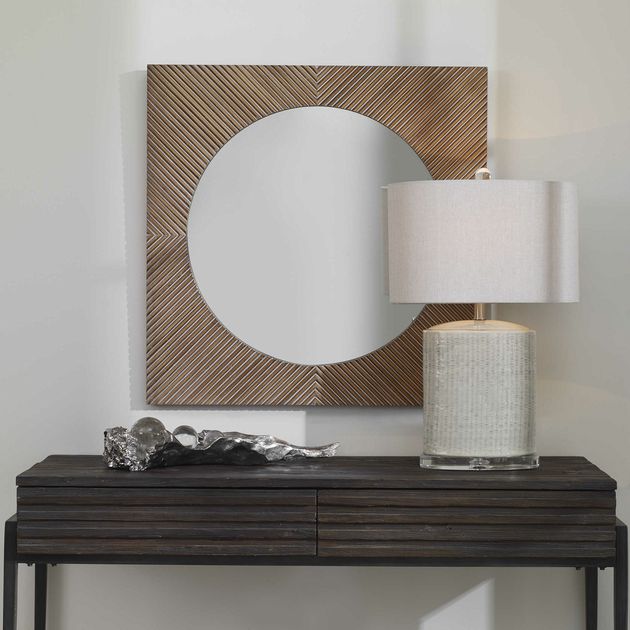 Uttermost 09689 Uma Sq Wood Framed Mirror 30x30x2 NEW