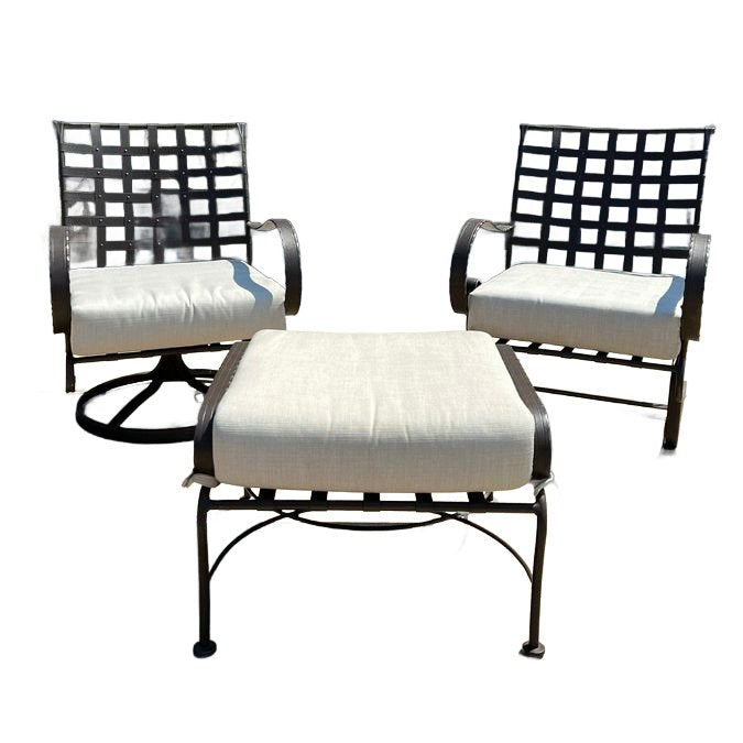 PAIR O.W.Lee Classico Accent Chairs W/Ottoman