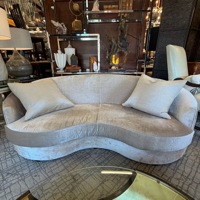Mitchell Gold Giselle Iridescent Velvet Champagne Sofa 70x32x28