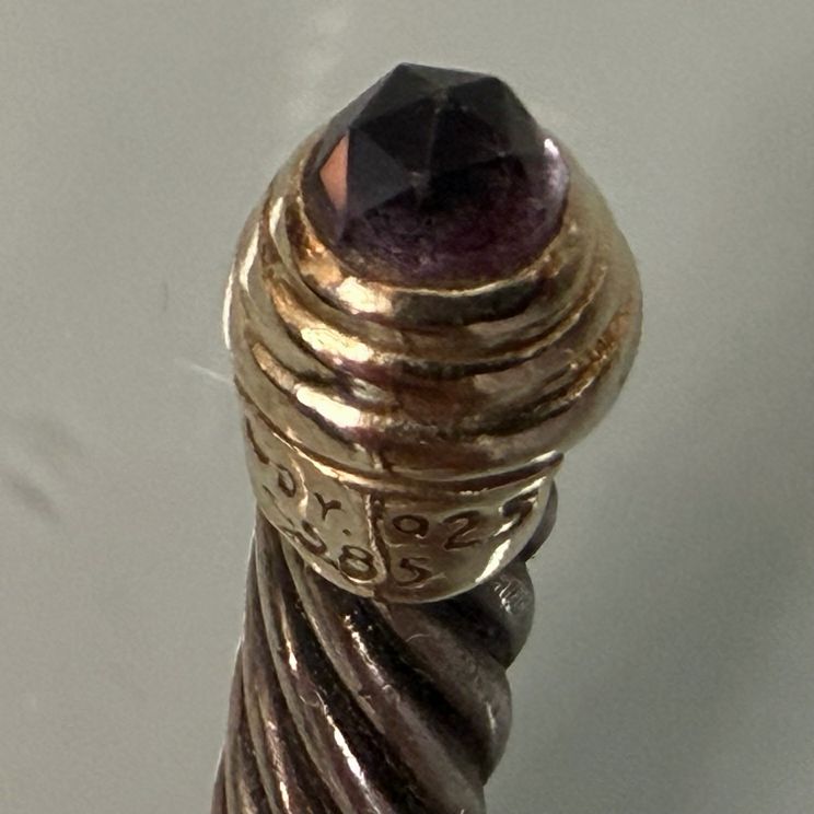 David Yurman SS/14K Amethyst Cable Classic