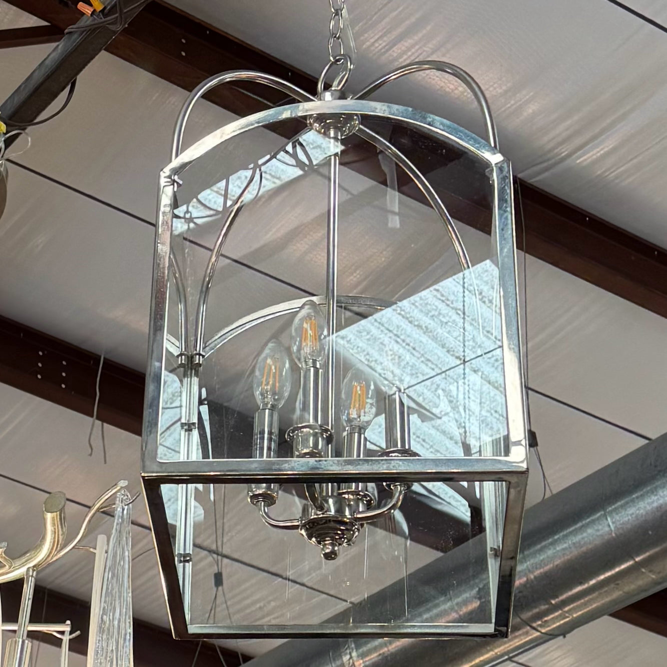 Savoy House Garrett 4-Light Polished Nickel Foyer Pendant 12x12x23