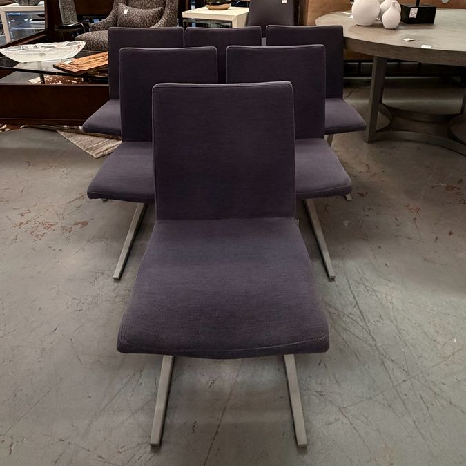 SET/6 Gray BoConcept "Mariposa" Dining Chairs 17x24x32