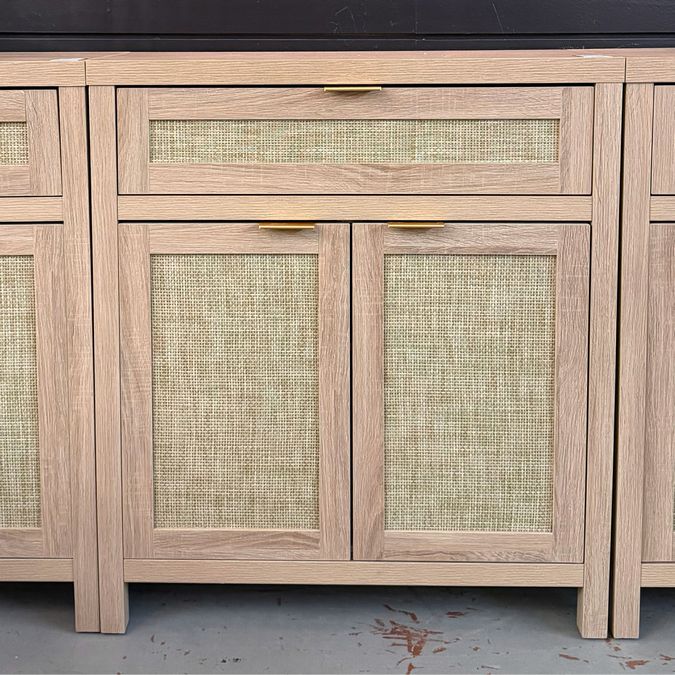 Rattan & Wood 2-Dr/1-Drw Credenza 30x14x34 (3 Avail)
