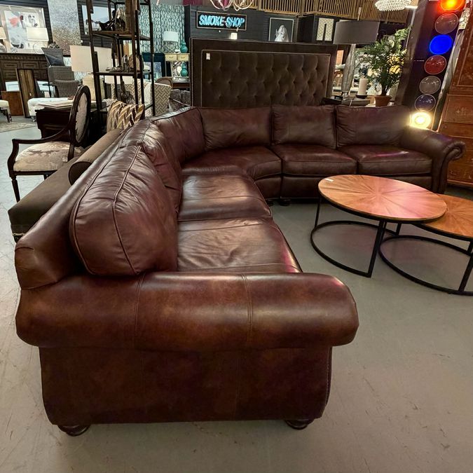 Bernhardt Van Gogh 3-Pc Leather Sectional 168" Diag x 40"D x34"H