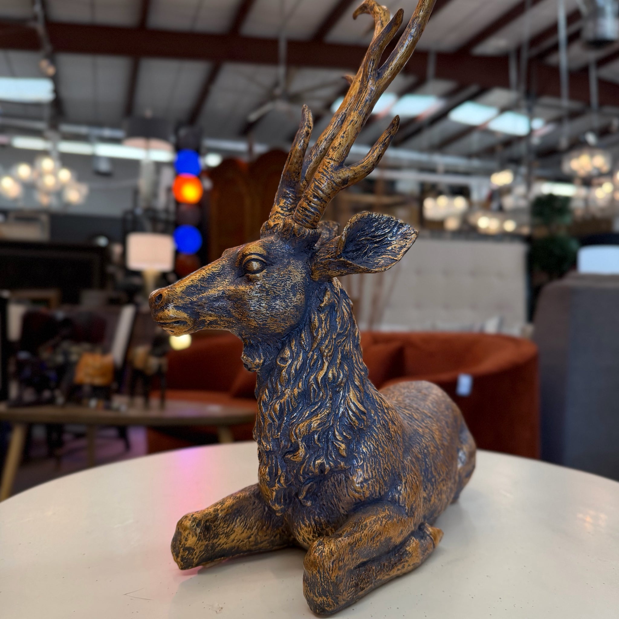 Mark Roberts Antique Gold Finish Deer 20"H