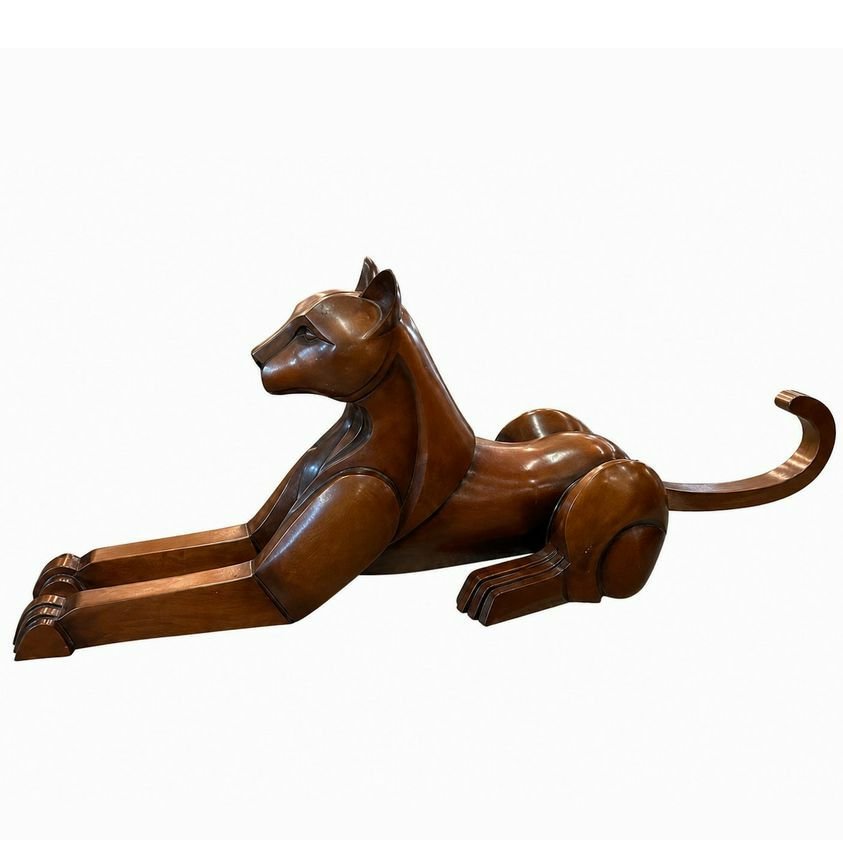 "Graceful" S/N 1999 Bronze Leopard by Donald Riggs W/COA 72"Lx19"Wx24"H