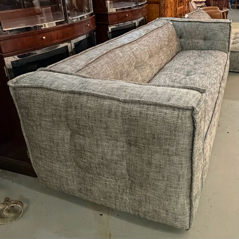 Classic Home Element Charcoal Sofa W/Boucle Weave Fabric 100x40x30