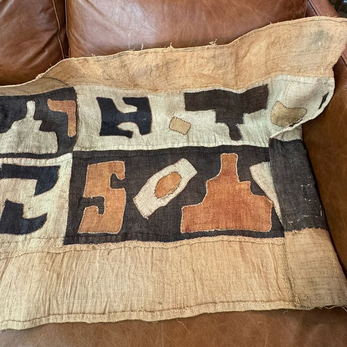 XL African Kuba Cloth 141x25