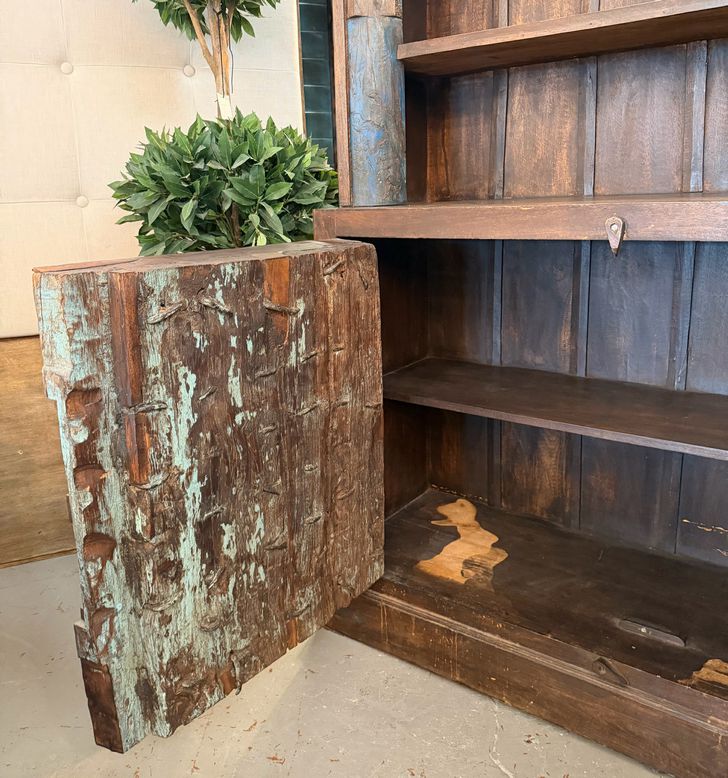 Antique Door Cabinet W/Reclaimed Wood Shelving 52X18X82