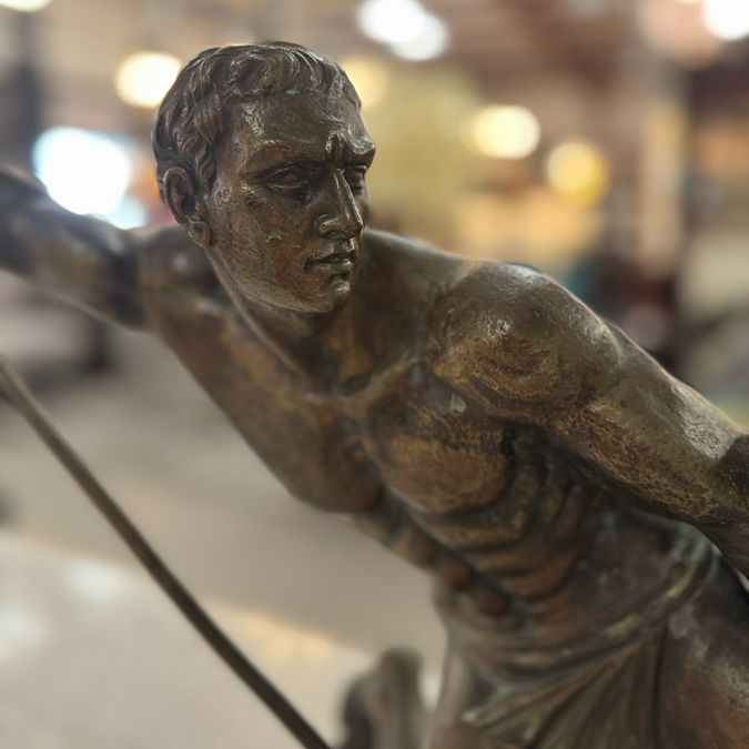 1930 "Gladiator" Bronze Signed By Salvatore Melani 37.5"W x 17"H x 14.5"D