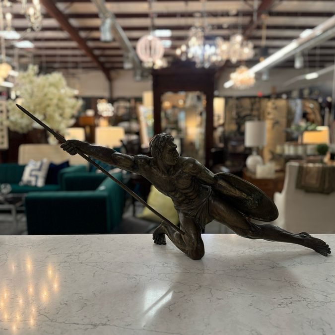 1930 "Gladiator" Bronze Signed By Salvatore Melani 37.5"W x 17"H x 14.5"D FINAL