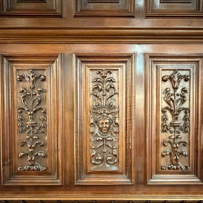 Antique Walnut Hooded Henri II French Buffet 58x23x93