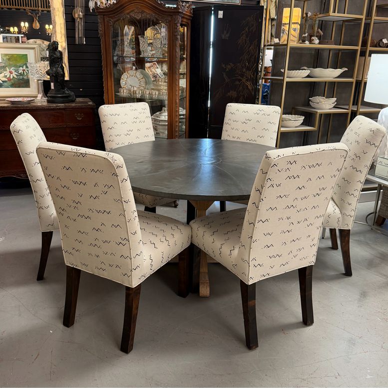 SET/6 Quatrine Side Chairs W/Luxo Onyx Fabric 20x25.5x40
