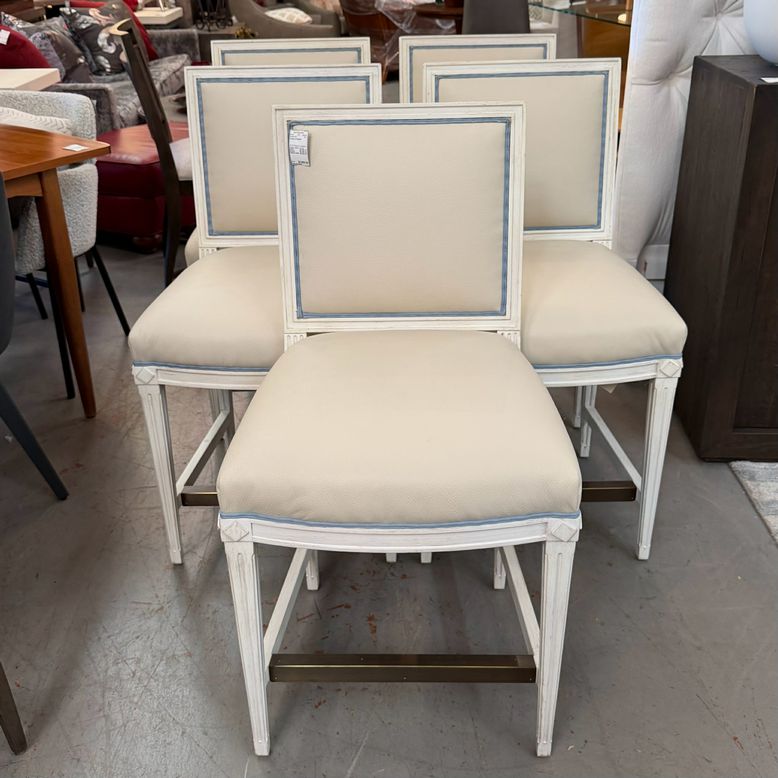 SET/5 Ferguson Copeland Pebble Leather Counter Stools 20x22x38 (22.5 Seat)