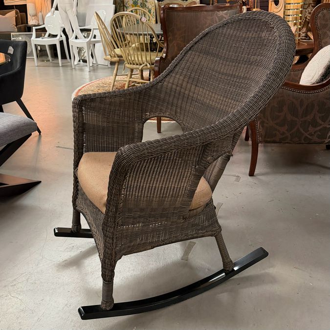 Black Wicker Rocking Chair 29x37x43