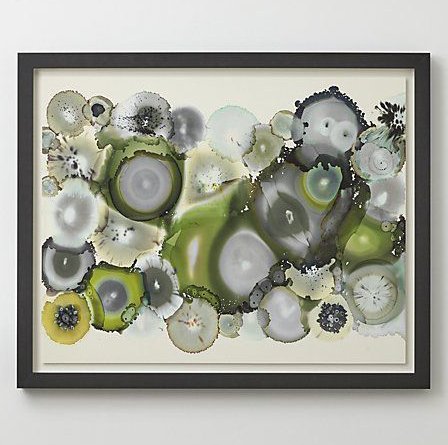 Green Abstract "Collide" Wall Art by Laura Van Horne 43x35