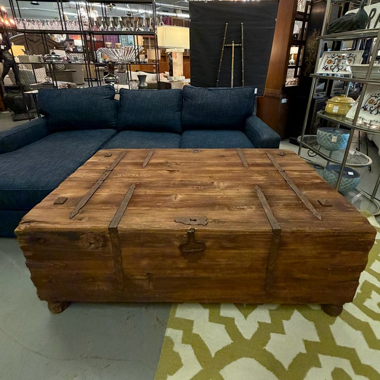 XL 2-Sided Primitive Wood Trunk 60x36x22.5