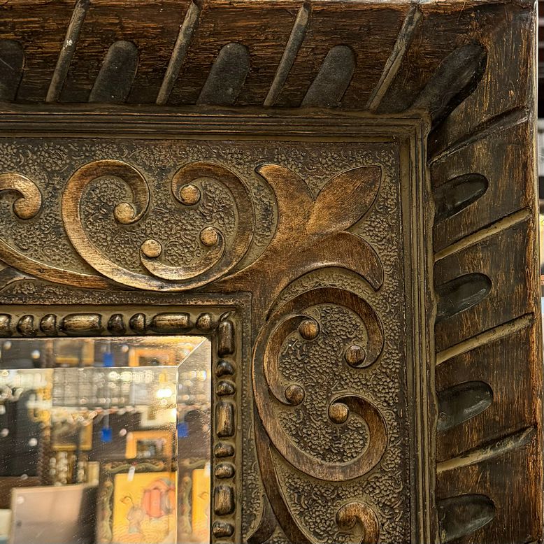 Howard Elliott Tate Ornate Wood Beveled Wall Mirror 60x84
