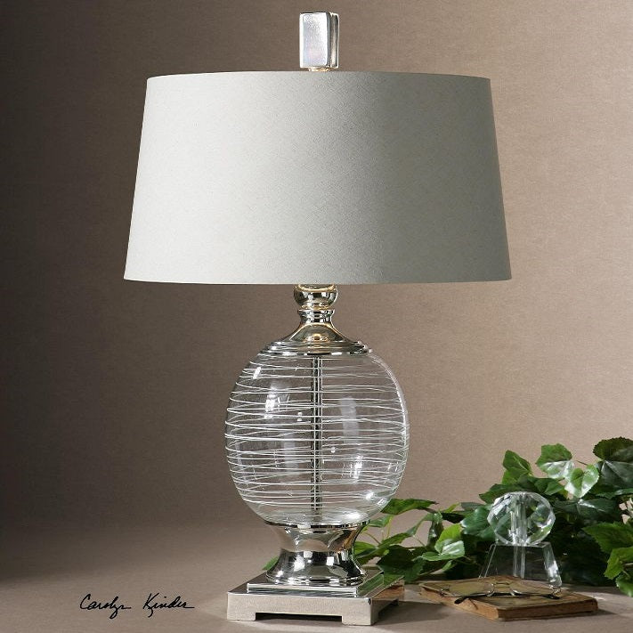 Uttermost 26340 Pateros Swirl Glass Lamp 32.5" H