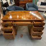 Ethan Allen Heirloom Maple Double Pedestal Desk 45x23x30