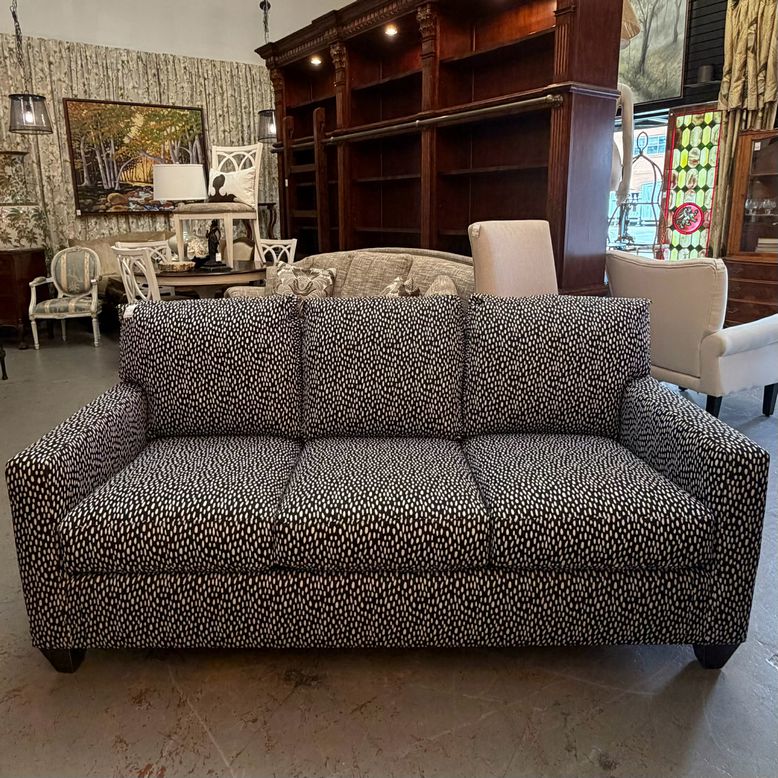 Custom Black & White Spotted Sofa 74x38x36