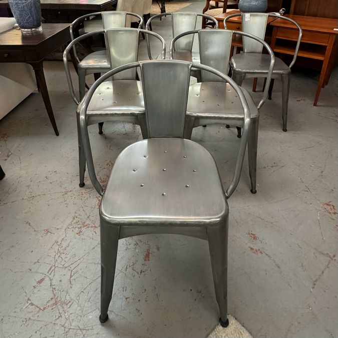 SET/6 Jackson Metal Tub Chairs 21x21x30