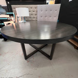 54"D Black Wood Dining Table