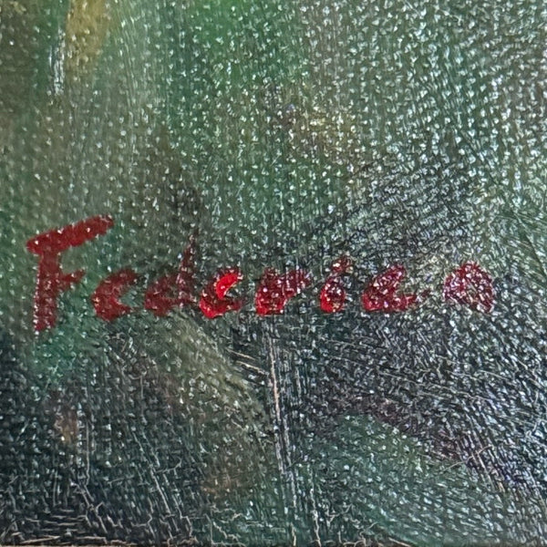 Framed Landscape Oil Painting by Frederico 37x47