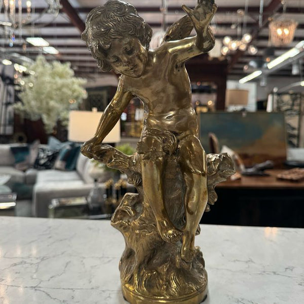 Brass Cherub/Angel W/Butterfly 11.5"H