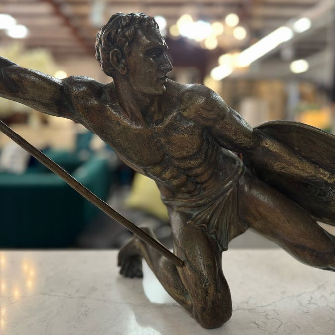 1930 "Gladiator" Bronze Signed By Salvatore Melani 37.5"W x 17"H x 14.5"D