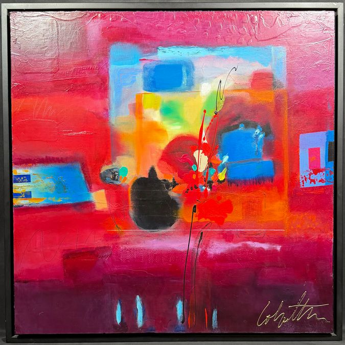 Original "Enter Into Red" Signed Painting 26x26