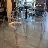 SET/6 Ghost Arm Chairs 20.5x17x36